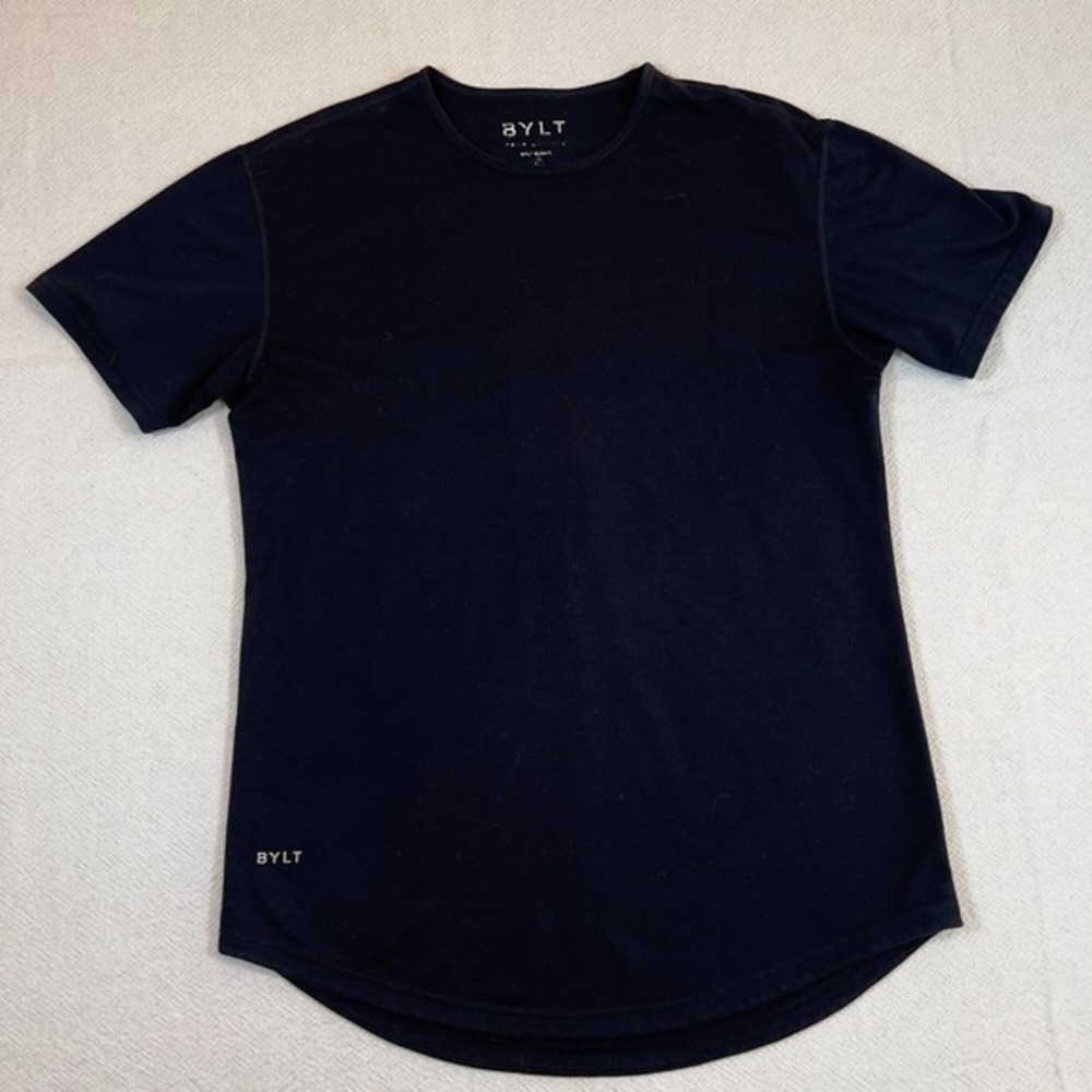 BYLT Drop Cut Lux Short Sleeve Shirt Performance Black‎ Mens Size Medium
